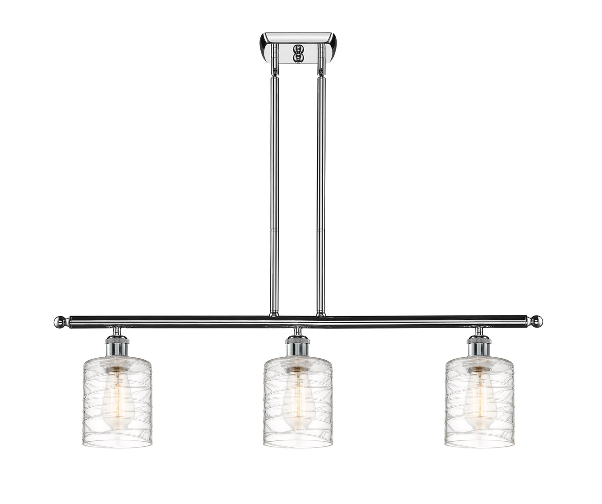Cobbleskill 36-Inch 3-Light Stem-Hung Island Light 9.5-Inch High Sloped-Ceiling Compatible
