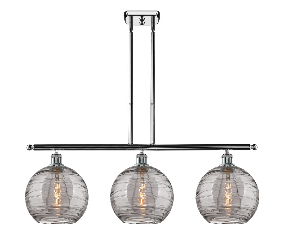 Athens Deco Swirl 37-Inch 3-Light Stem-Hung Island Light