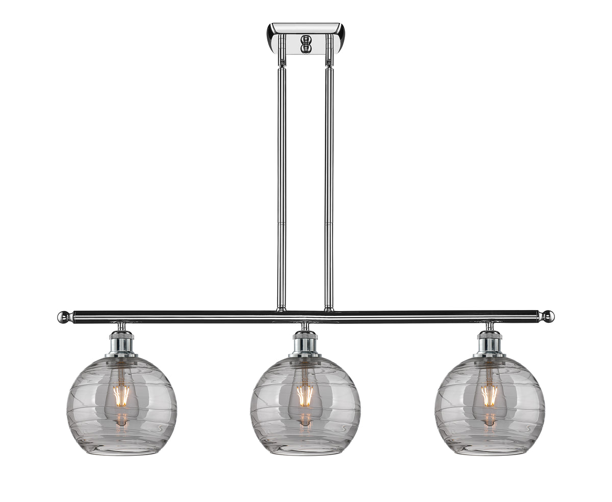 Athens Deco Swirl 36-Inch 3-Light Stem-Hung Island Light 10.375-Inch High