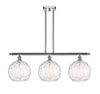 Athens Water Glass 37-Inch 3-Light Stem-Hung Island Light with LED Bulbs