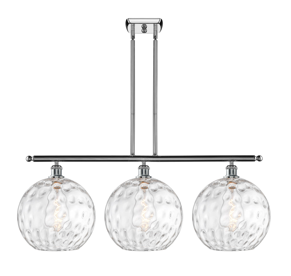Athens Water Glass 39-Inch 3-Light Stem-Hung Island Light 14-Inch High