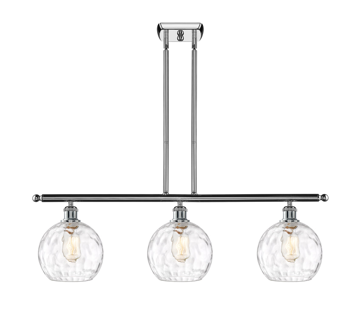 Athens Water Glass 36-Inch 3-Light Stem-Hung Island Light 10.5-Inch High