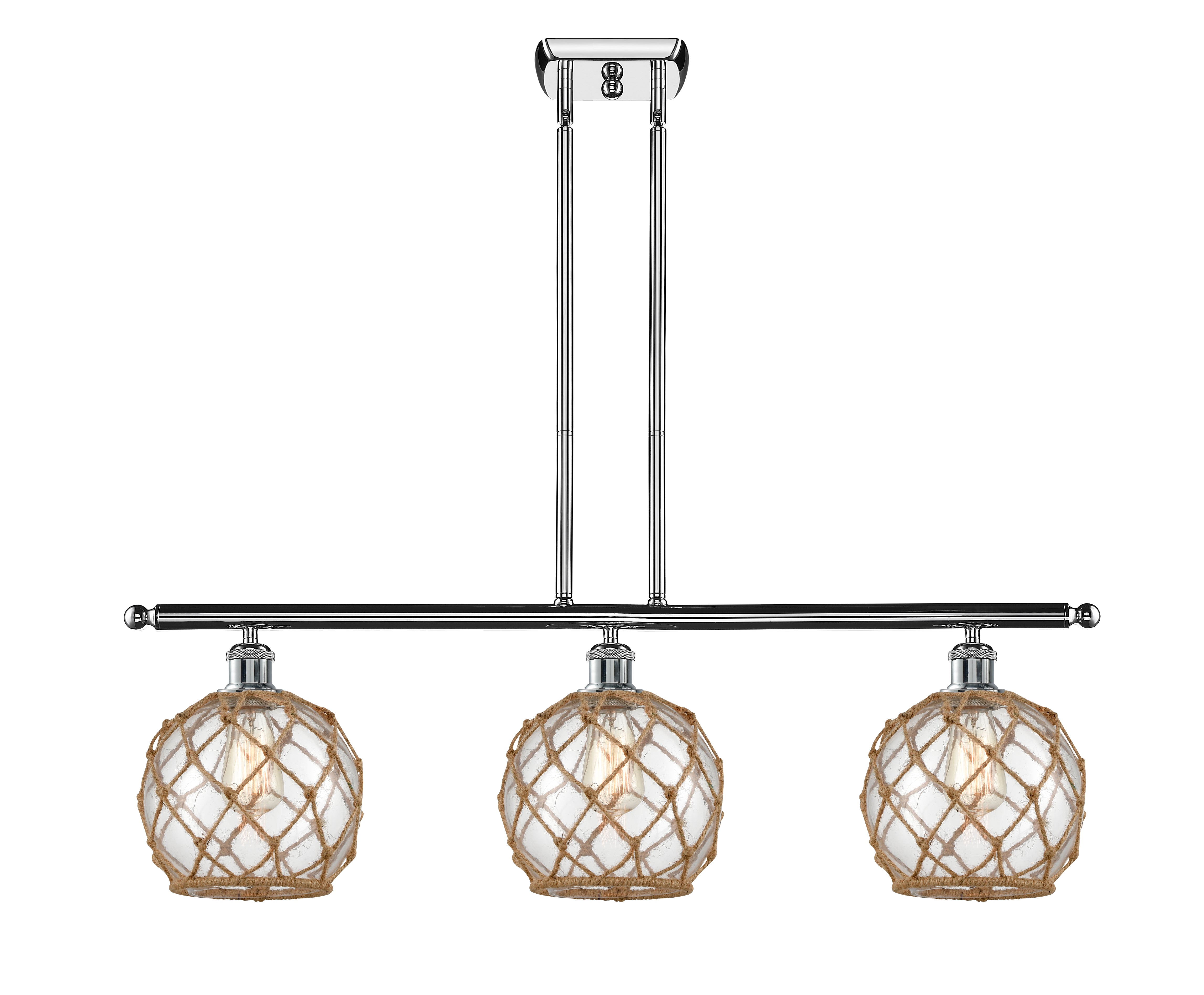 Ballston Island Light Cast Brass Steel Glass