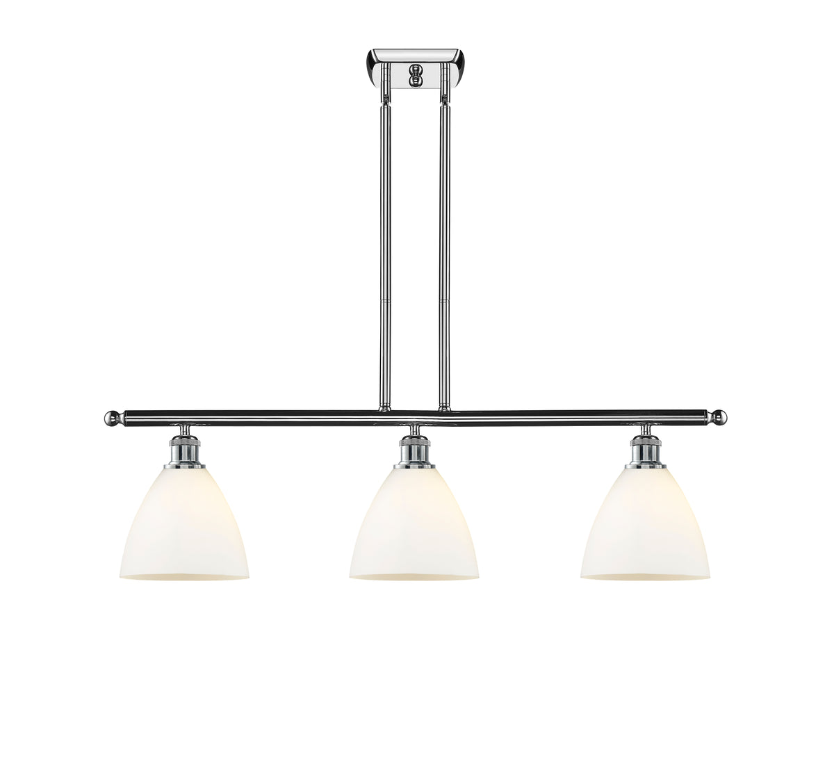 Bristol 36-Inch 3-Light Stem-Hung Island Light Dome Shade 10-Inch High