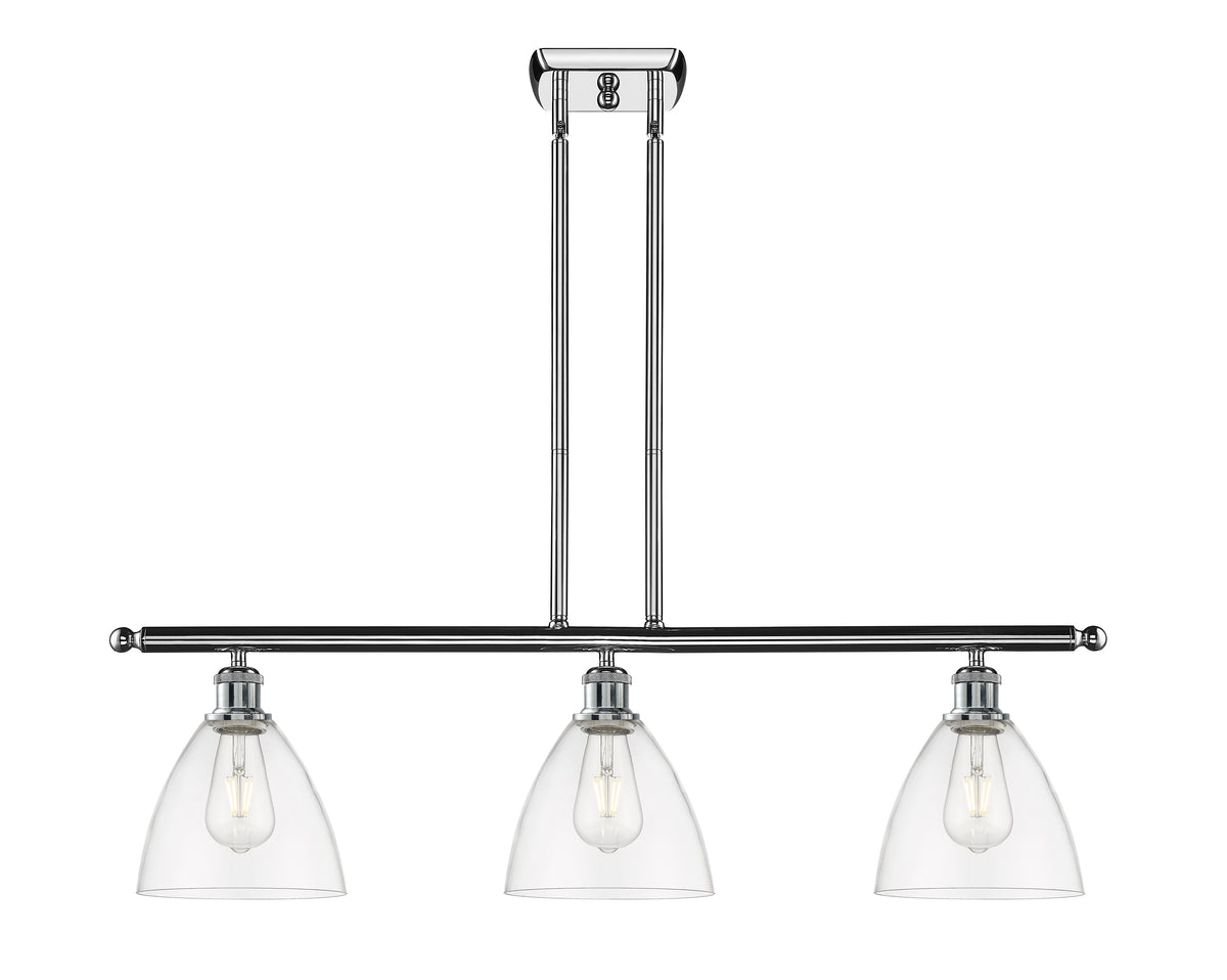 Bristol 36-Inch 3-Light Stem-Hung Island Light Dome Shade 10-Inch High
