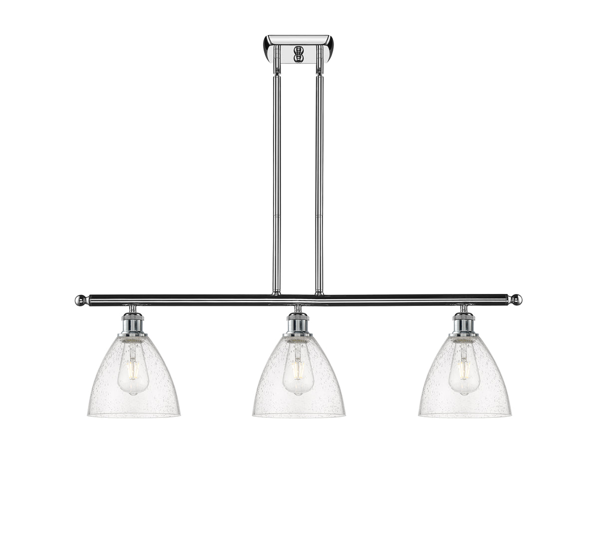 Bristol 36-Inch 3-Light Stem-Hung Island Light Dome Shade 10-Inch High