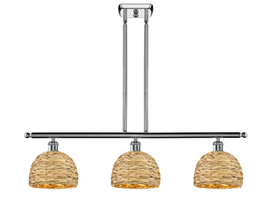 Ballston Island Light Woven Rattan Brass