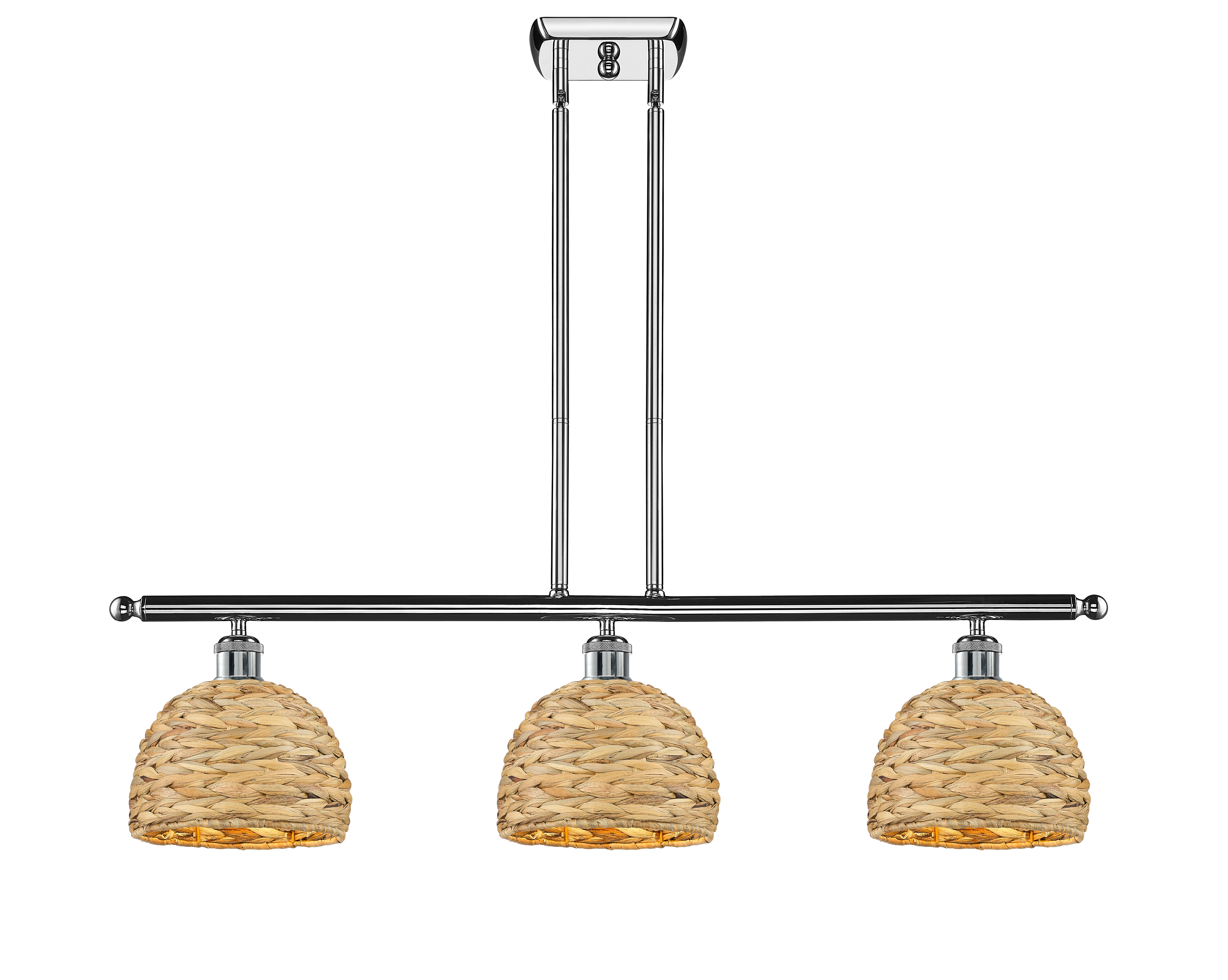 Ballston Island Light Woven Rattan Brass