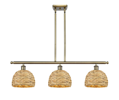 Ballston Island Light Woven Rattan Brass