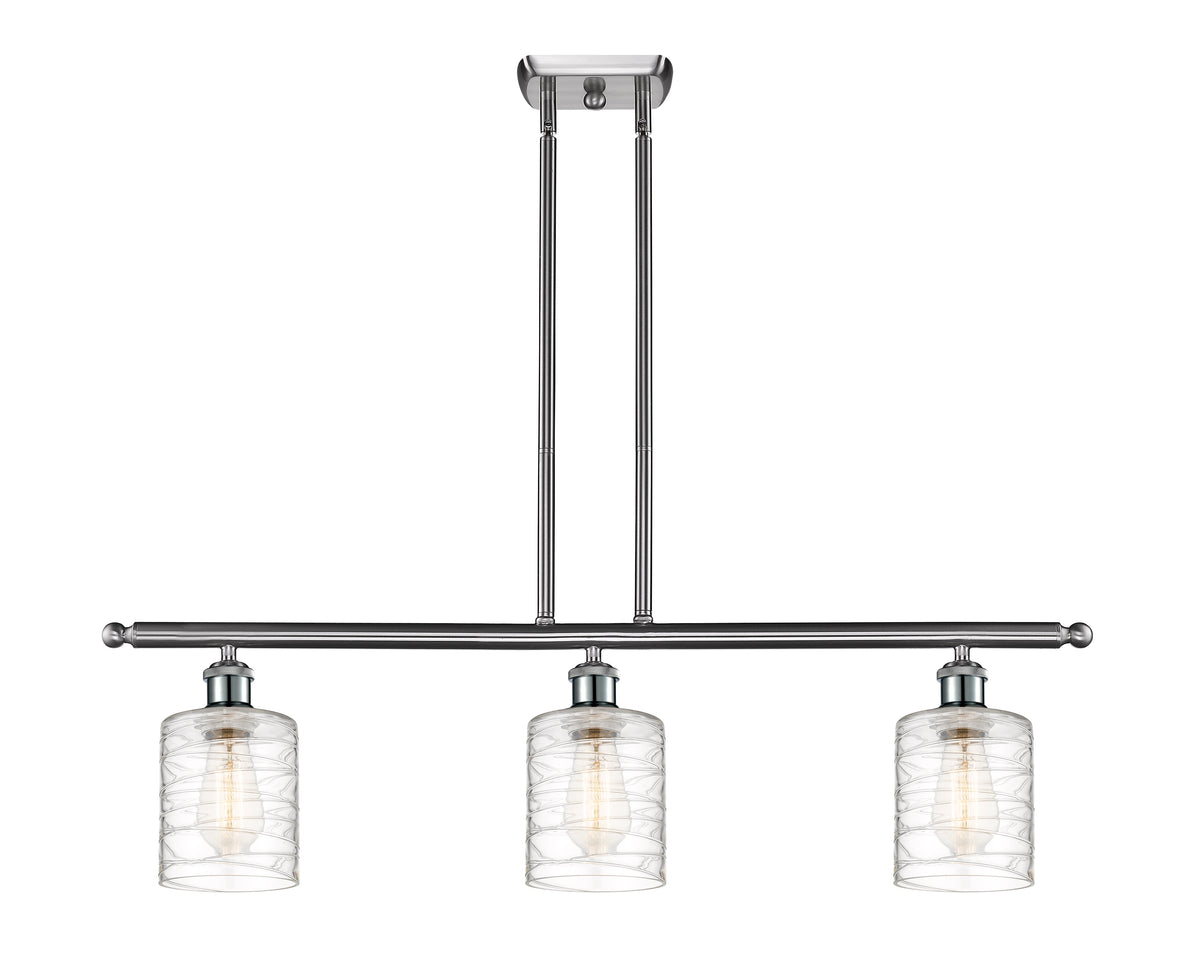 Cobbleskill 36-Inch 3-Light Stem-Hung Island Light 9.5-Inch High Sloped-Ceiling Compatible