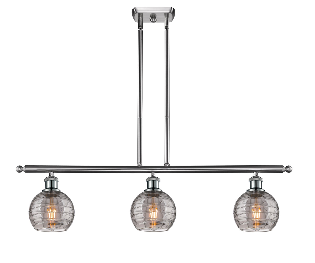 Athens Deco Swirl 36-Inch 3-Light Stem-Hung Island Light 8.625-Inch High
