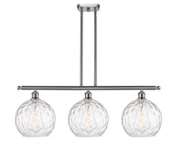 Athens Water Glass 37-Inch 3-Light Stem-Hung Island Light with LED Bulbs