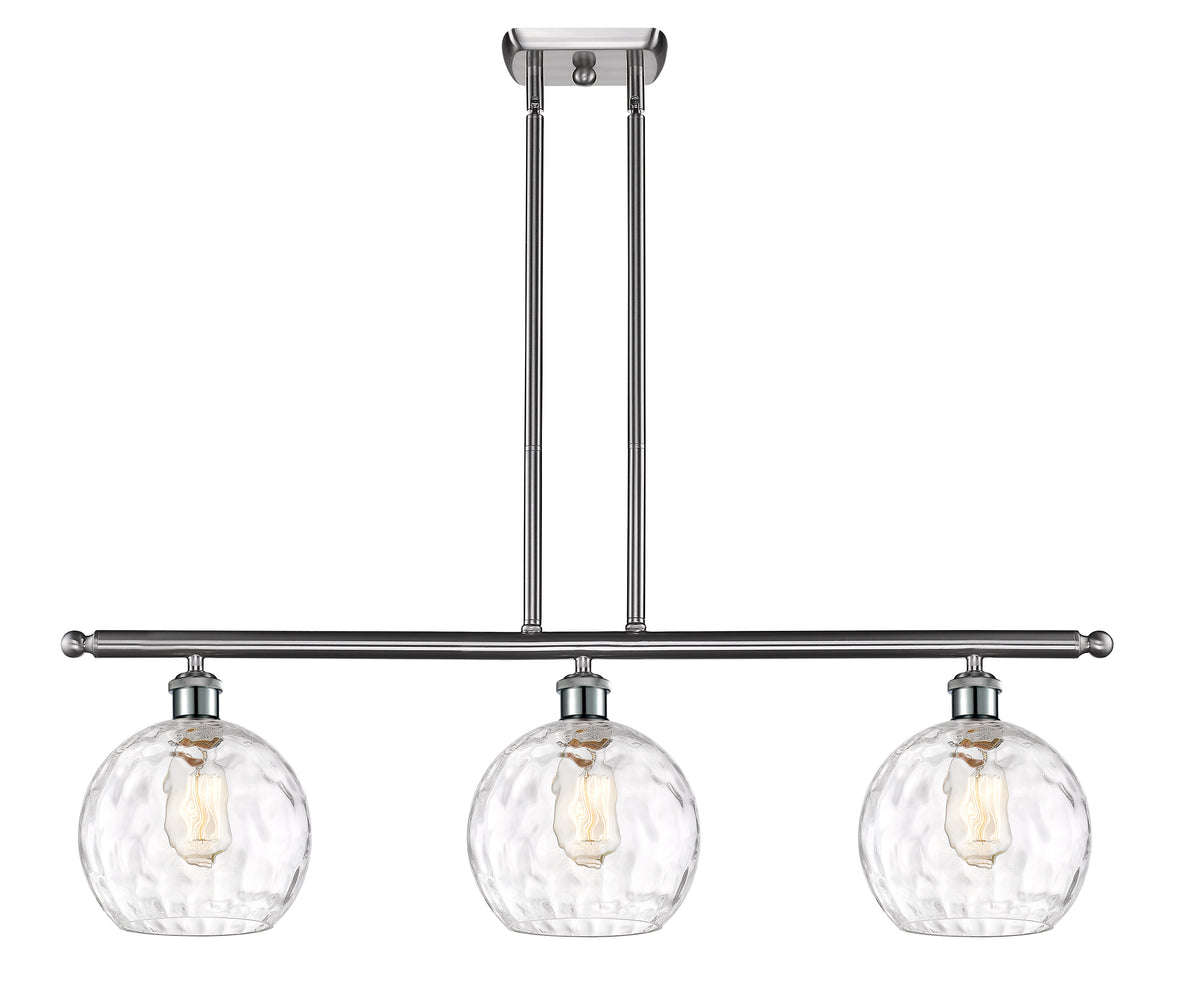 Athens Water Glass 36-Inch 3-Light Stem-Hung Island Light 10.5-Inch High