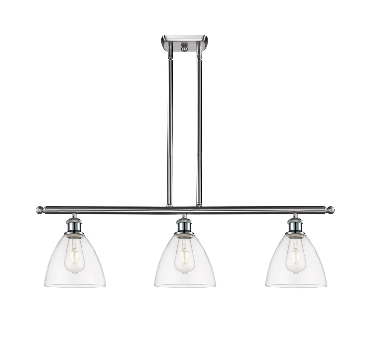 Bristol 36-Inch 3-Light Stem-Hung Island Light Dome Shade 10-Inch High