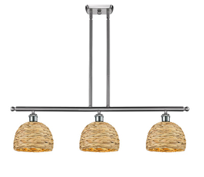 Ballston Island Light Woven Rattan Brass