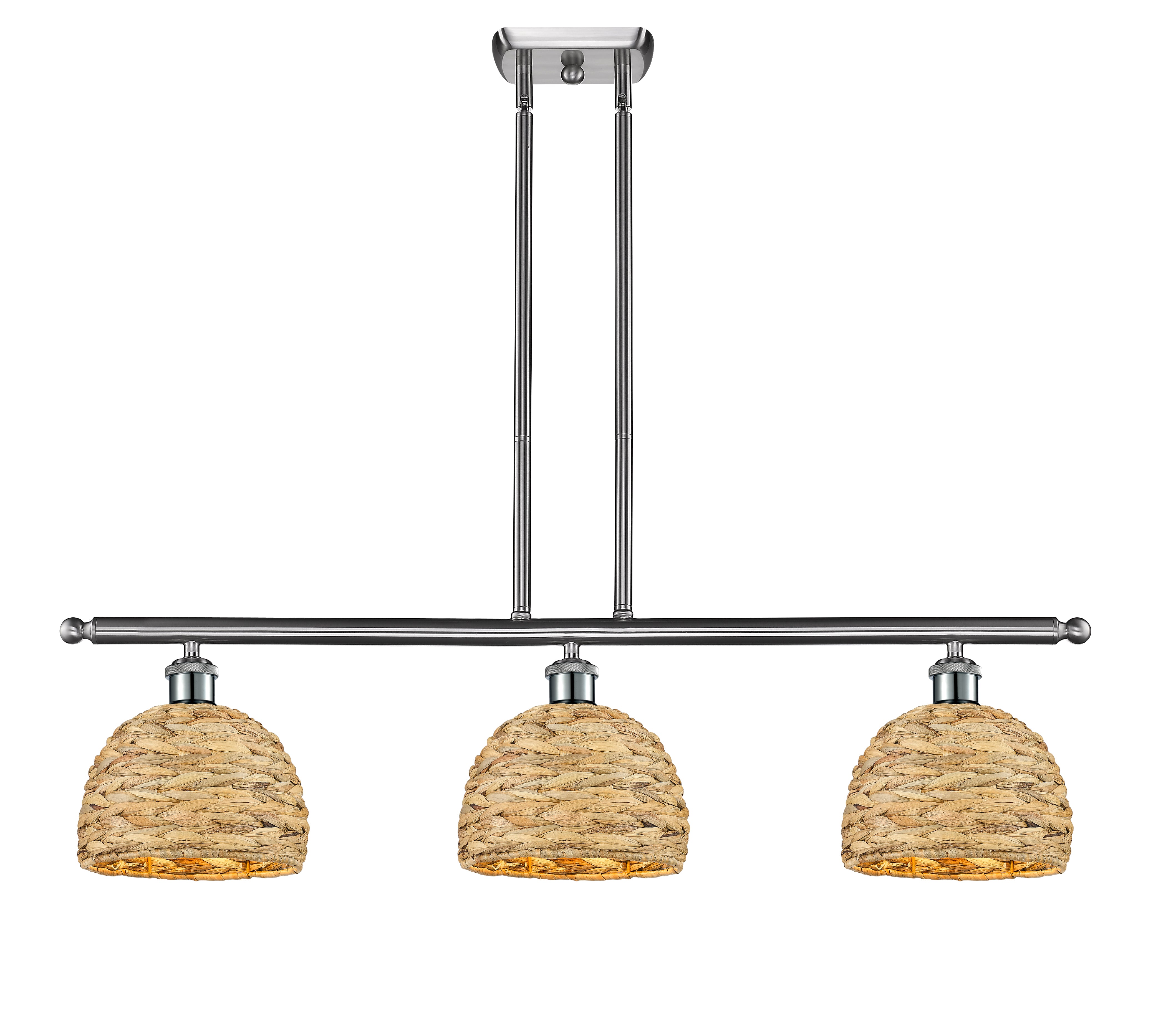 Ballston Island Light Woven Rattan Brass