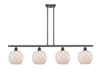 Farmhouse Rope 48-Inch 4-Light Stem-Hung Island Light with LED Bulbs 10.5-Inch High