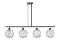 Farmhouse Rope 48-Inch 4-Light Stem-Hung Island Light with LED Bulbs 10.5-Inch High