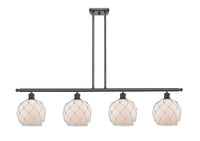 Farmhouse Rope 48-Inch 4-Light Stem-Hung Island Light with LED Bulbs 10.5-Inch High
