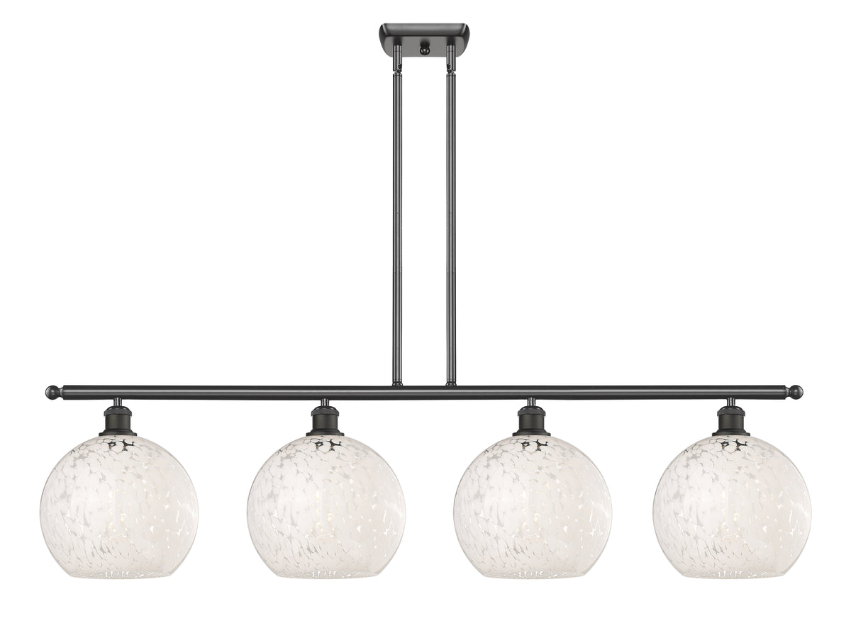 48-Inch 4-Light Stem-Hung Island Light 12.25-Inch High Sloped-Ceiling Compatible