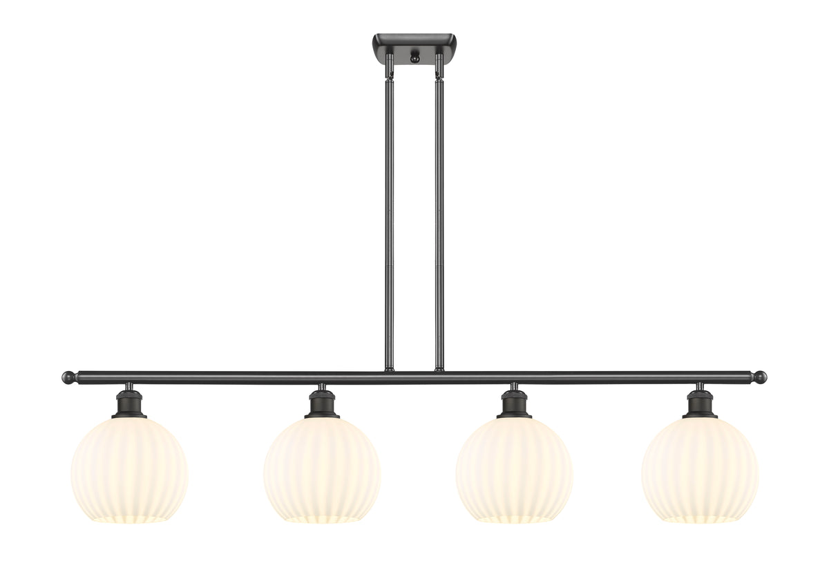48-Inch 4-Light Stem-Hung Island Light 10.5-Inch High Sloped-Ceiling Compatible