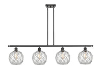 Farmhouse Rope 48-Inch 4-Light Stem-Hung Island Light with LED Bulbs 10.5-Inch High