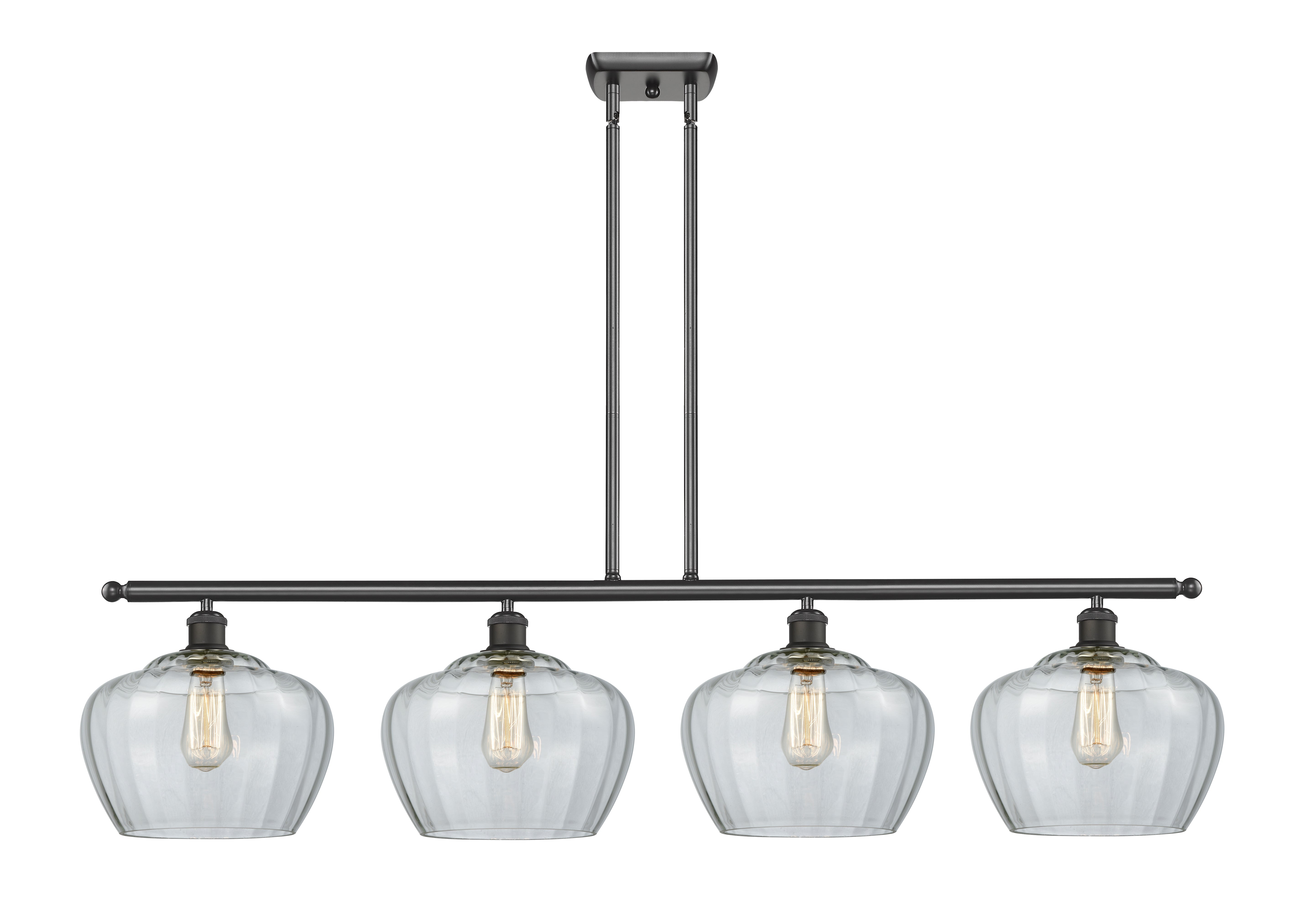 Ballston Island Light Cast Brass Glass Steel