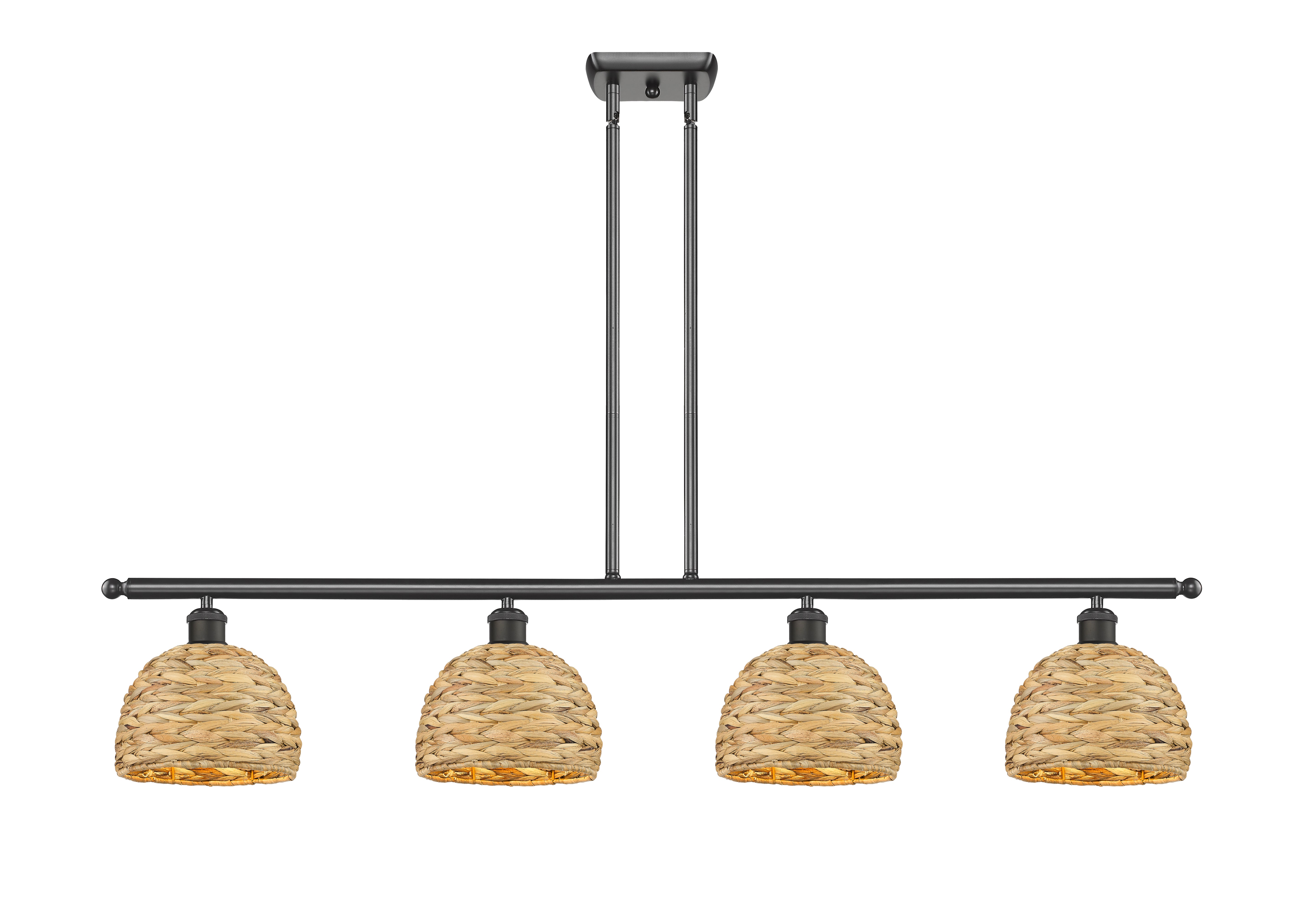 Ballston Island Light Woven Rattan Cast Brass