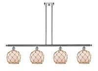 Farmhouse Rope 48-Inch 4-Light Stem-Hung Island Light with LED Bulbs 10.5-Inch High