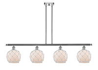 Farmhouse Rope 48-Inch 4-Light Stem-Hung Island Light with LED Bulbs 10.5-Inch High
