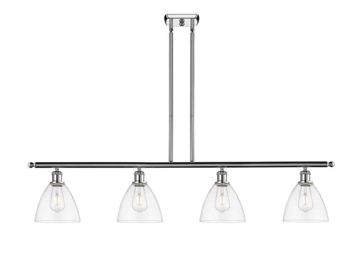 Bristol 48-Inch 4-Light Stem-Hung Island Light with LED Bulbs Dome Shade 10-Inch High