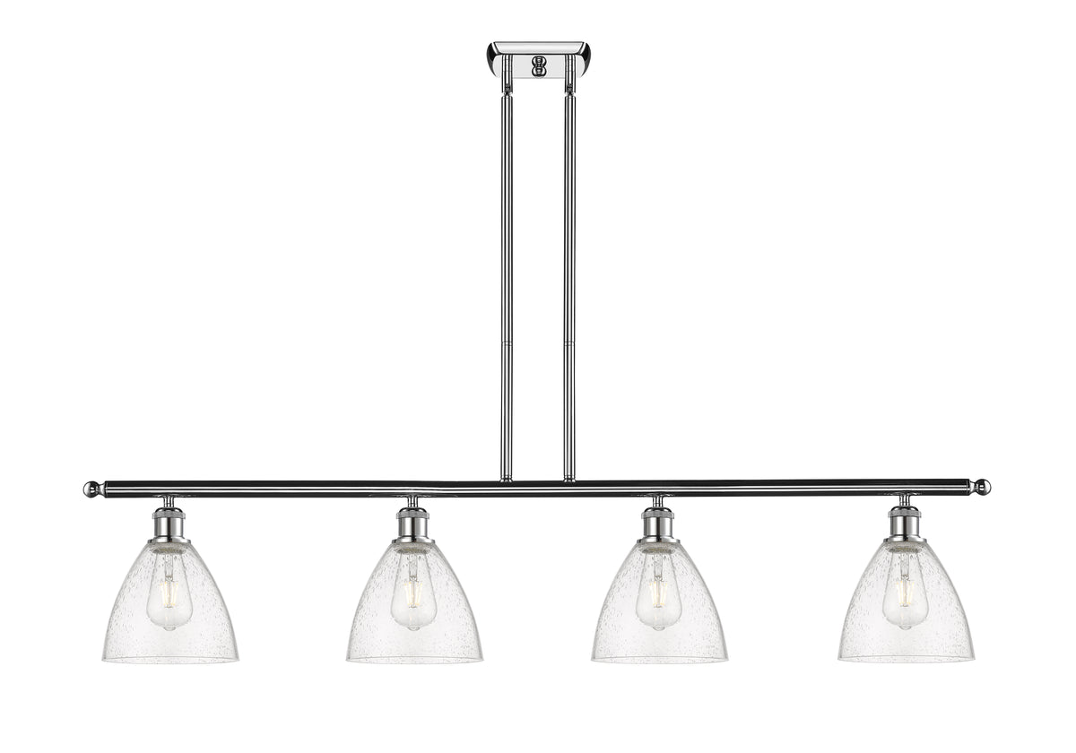 Bristol 48-Inch 4-Light Stem-Hung Island Light with LED Bulbs Dome Shade 10-Inch High
