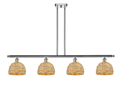 Ballston Island Light Woven Rattan Cast Brass