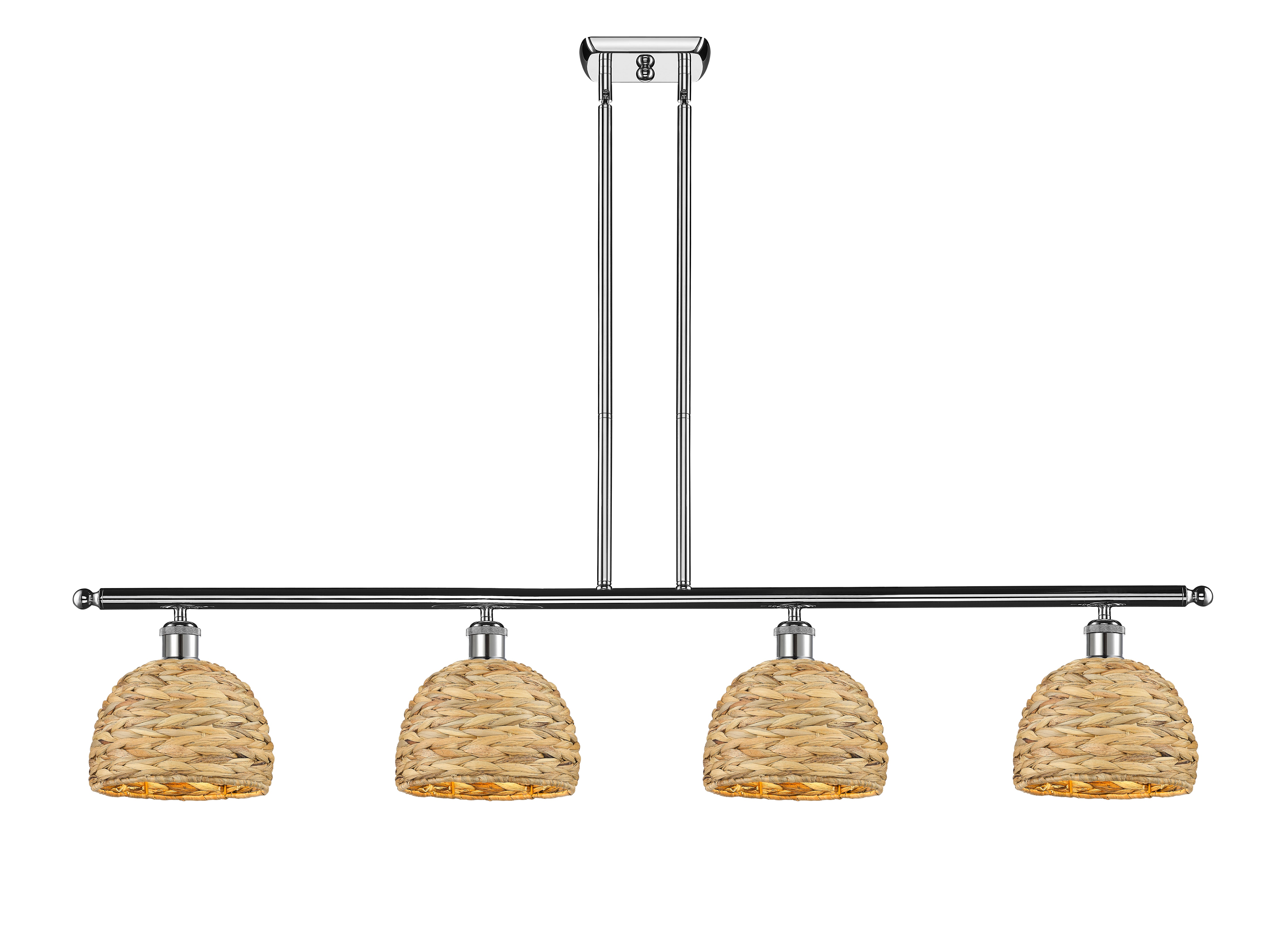Ballston Island Light Woven Rattan Cast Brass