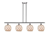 Farmhouse Rope 48-Inch 4-Light Stem-Hung Island Light with LED Bulbs 10.5-Inch High