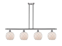 Farmhouse Rope 48-Inch 4-Light Stem-Hung Island Light with LED Bulbs 10.5-Inch High
