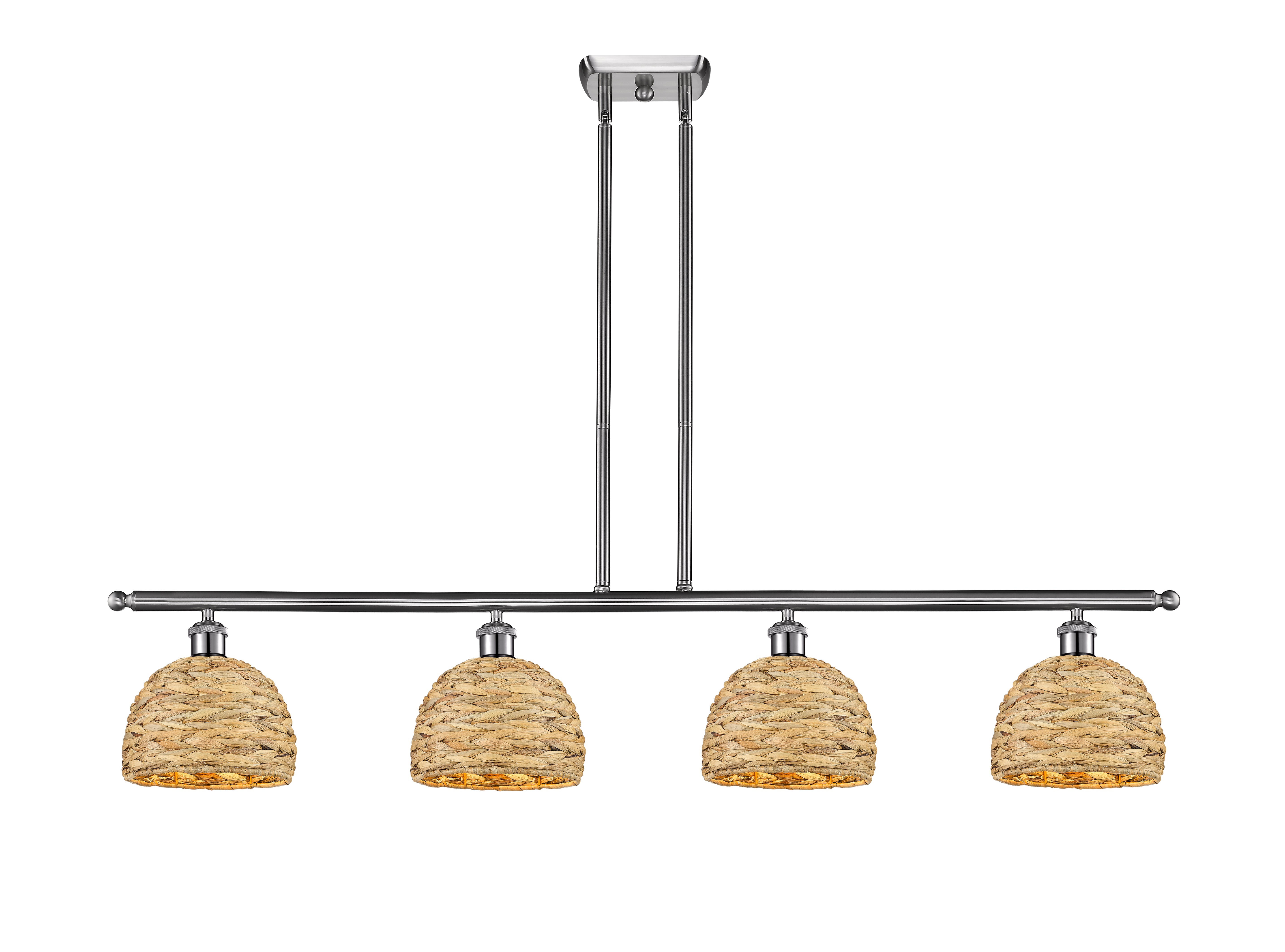 Ballston Island Light Woven Rattan Cast Brass