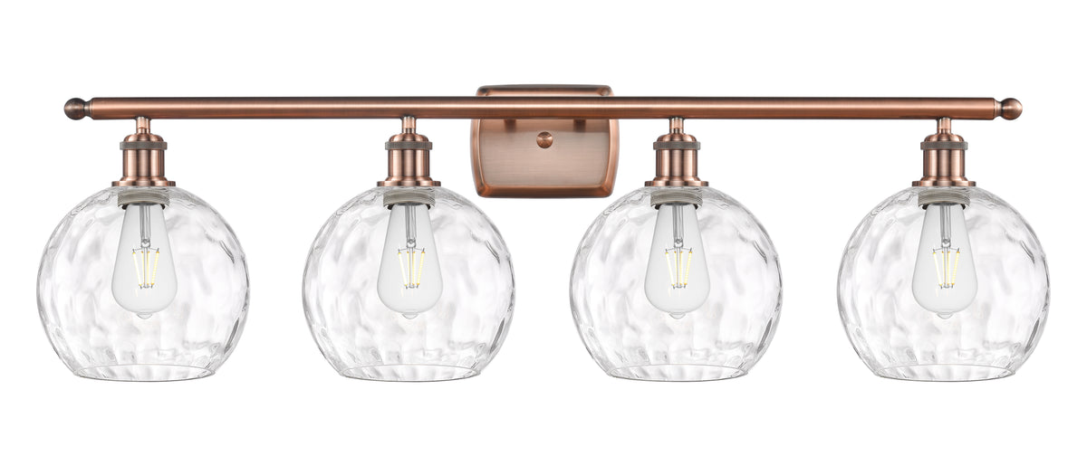 Athens Water Glass 38-Inch 4-Light Bath Vanity Light with LED Bulbs
