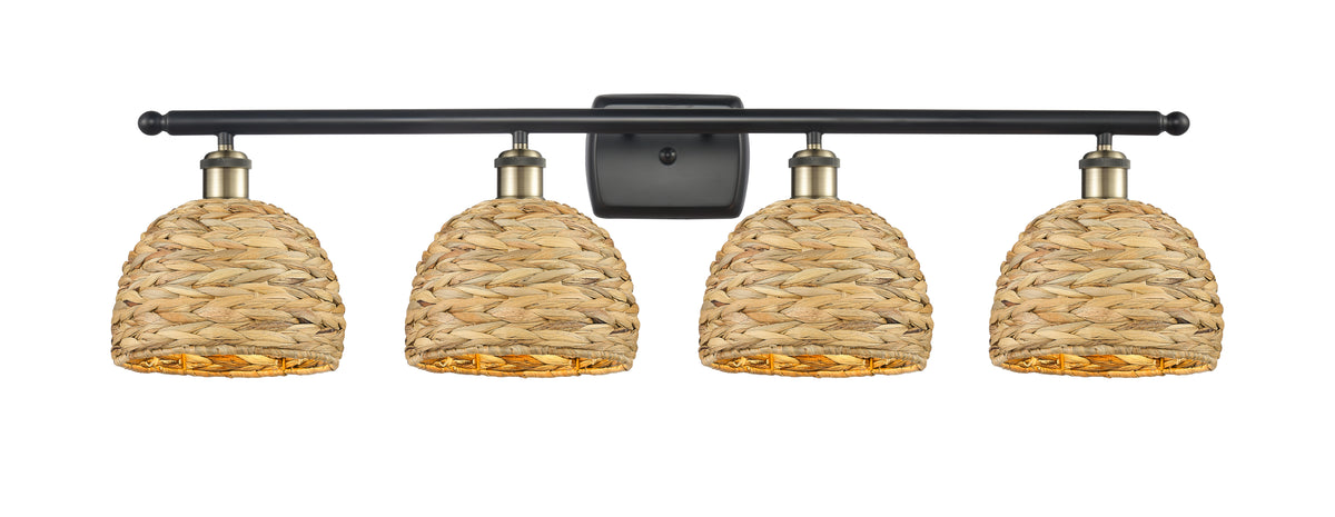 Woven Rattan 38-Inch 4-Light Bath Vanity Light