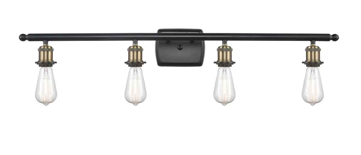 Bare Bulb 36-Inch 4-Light Bath Vanity Light with LED Bulbs