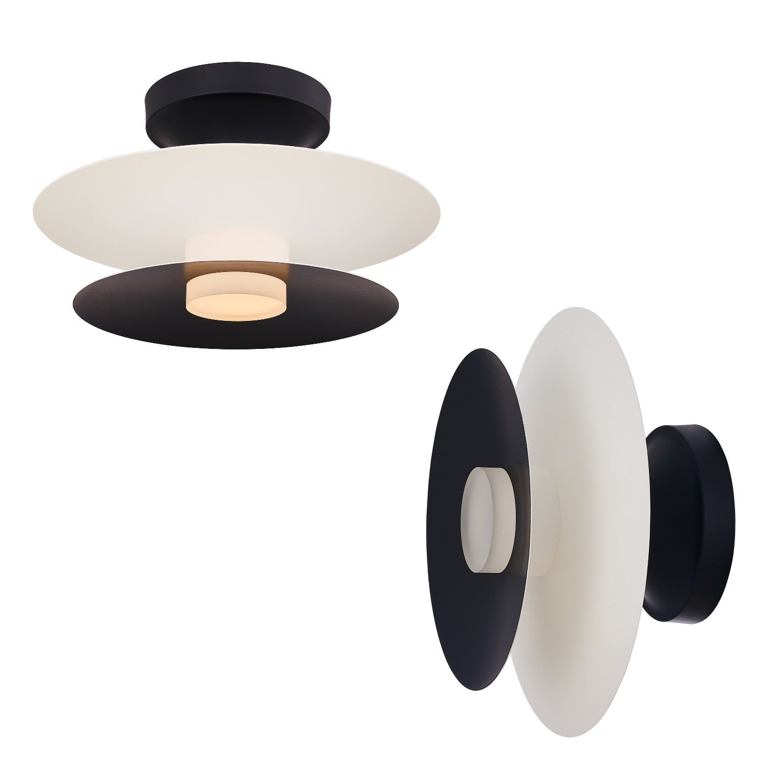 10'' Fresno 1 Light White and Matte Black Wall Sconce