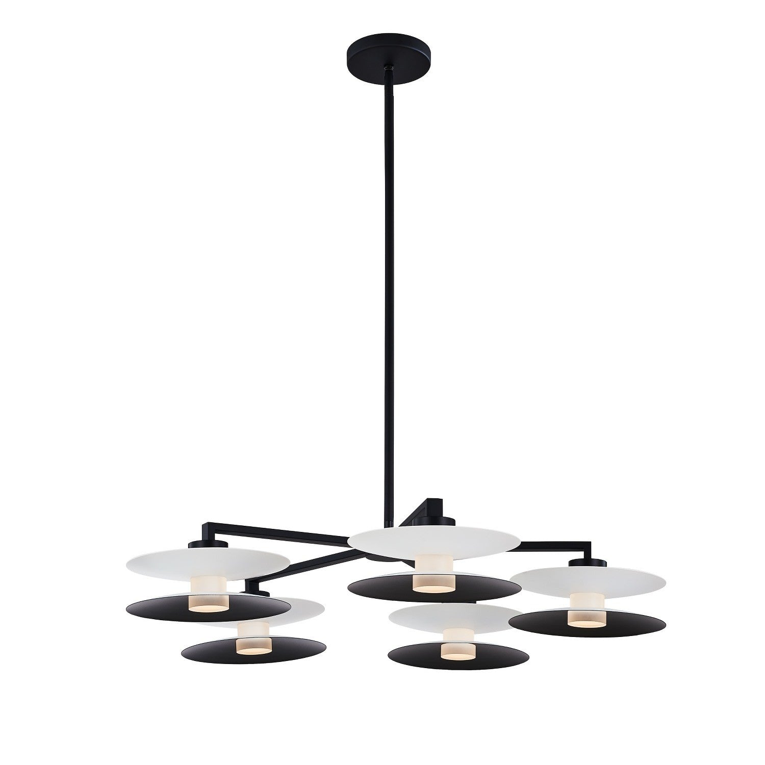 14'' Fresno 5 Light White and Matte Black Chandelier