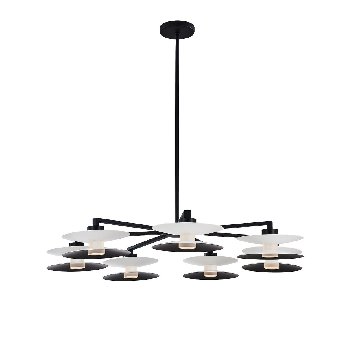 14'' Fresno 7 Light White and Matte Black Chandelier