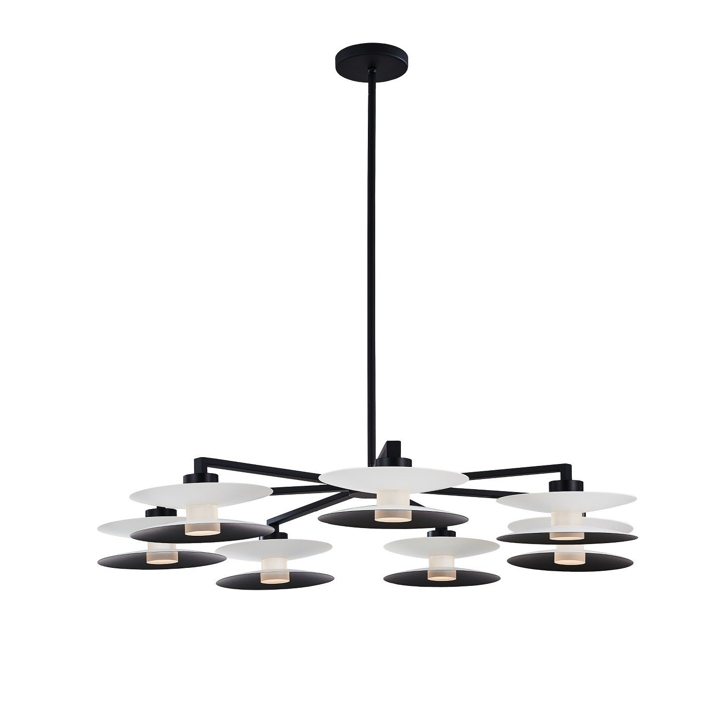 14'' Fresno 7 Light White and Matte Black Chandelier