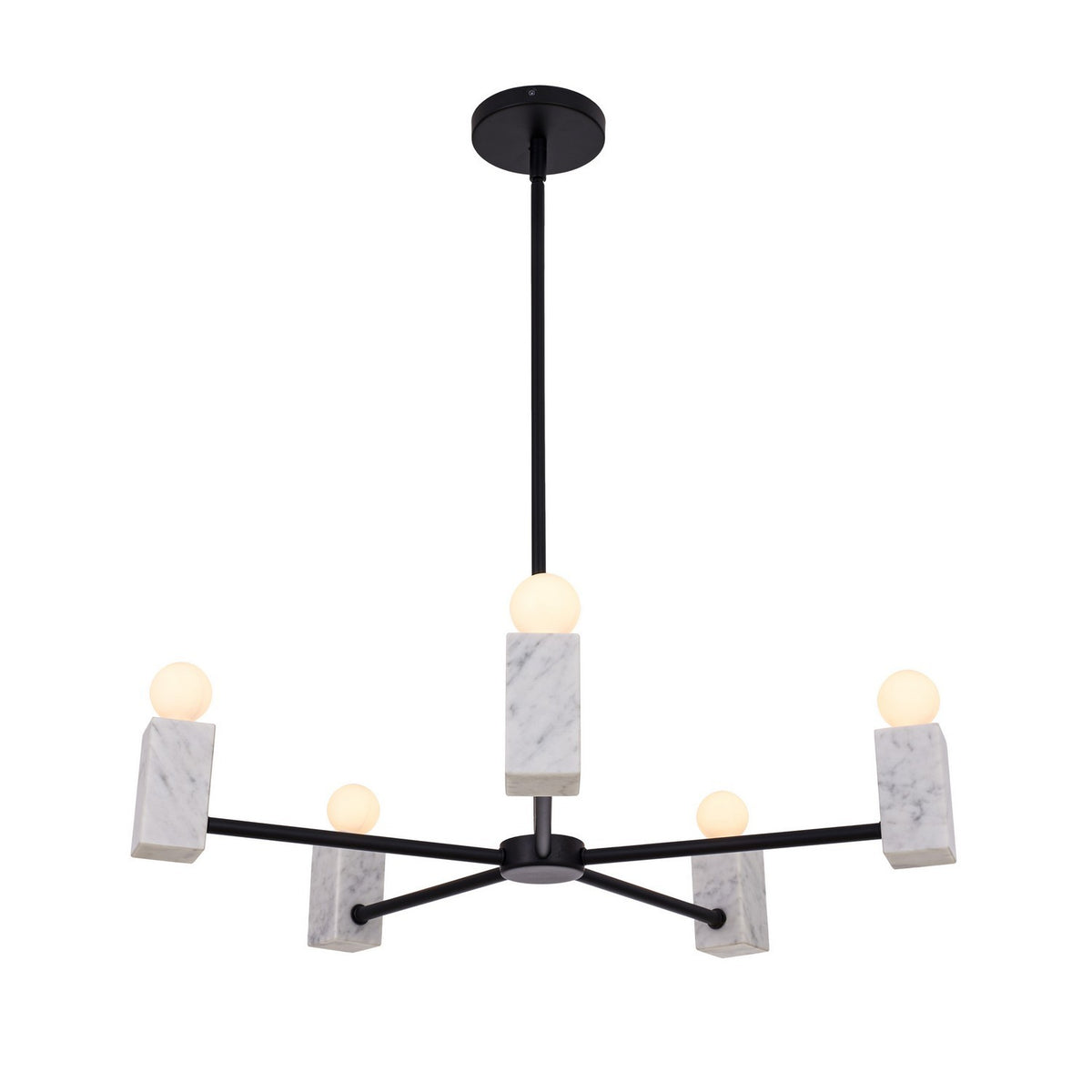 11'' Quadra 5 Light Matte Black Chandelier