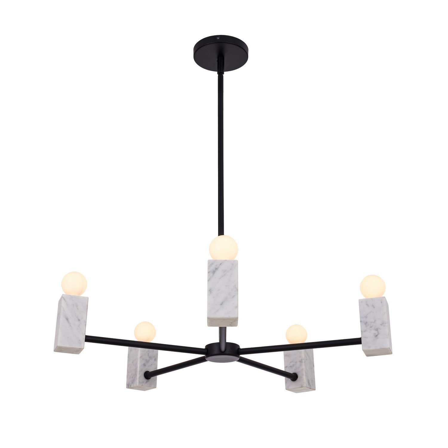 11'' Quadra 5 Light Matte Black Chandelier