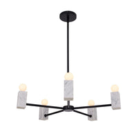 11'' Quadra 5 Light Matte Black Chandelier