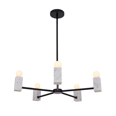 11'' Quadra 5 Light Matte Black Chandelier