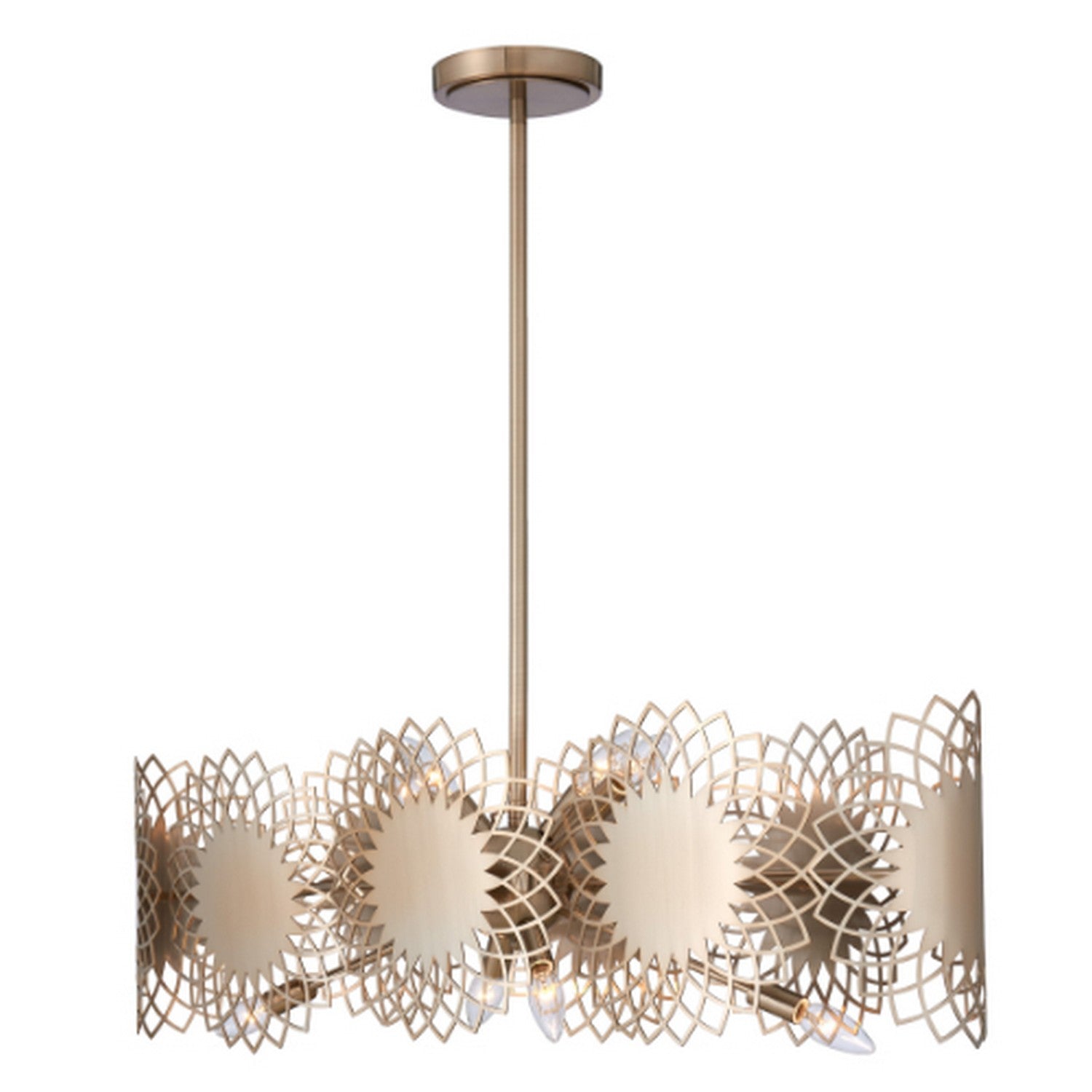 19'' Helia 8 Light Brushed Champagne Gold Linear Pendant