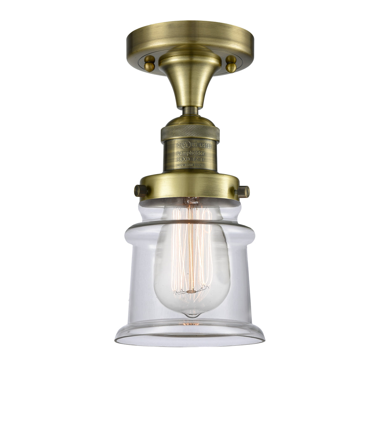 Canton 6-Inch 1-Light Semi-Flush Mount 11.5-Inch High 5.25-Inch Shade